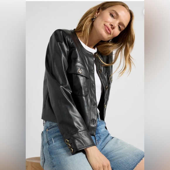 NWT Paige Verity Faux Leather Jacket Size S 🖤🖤🖤 - Picture 2 of 11
